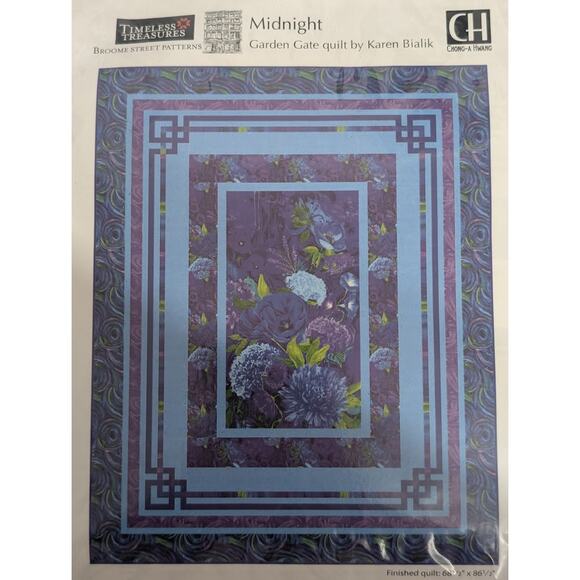 Midnight Garden Gate Quilt Kit by Karen Bialik for Timeless Treasures - Picture 1 of 4
